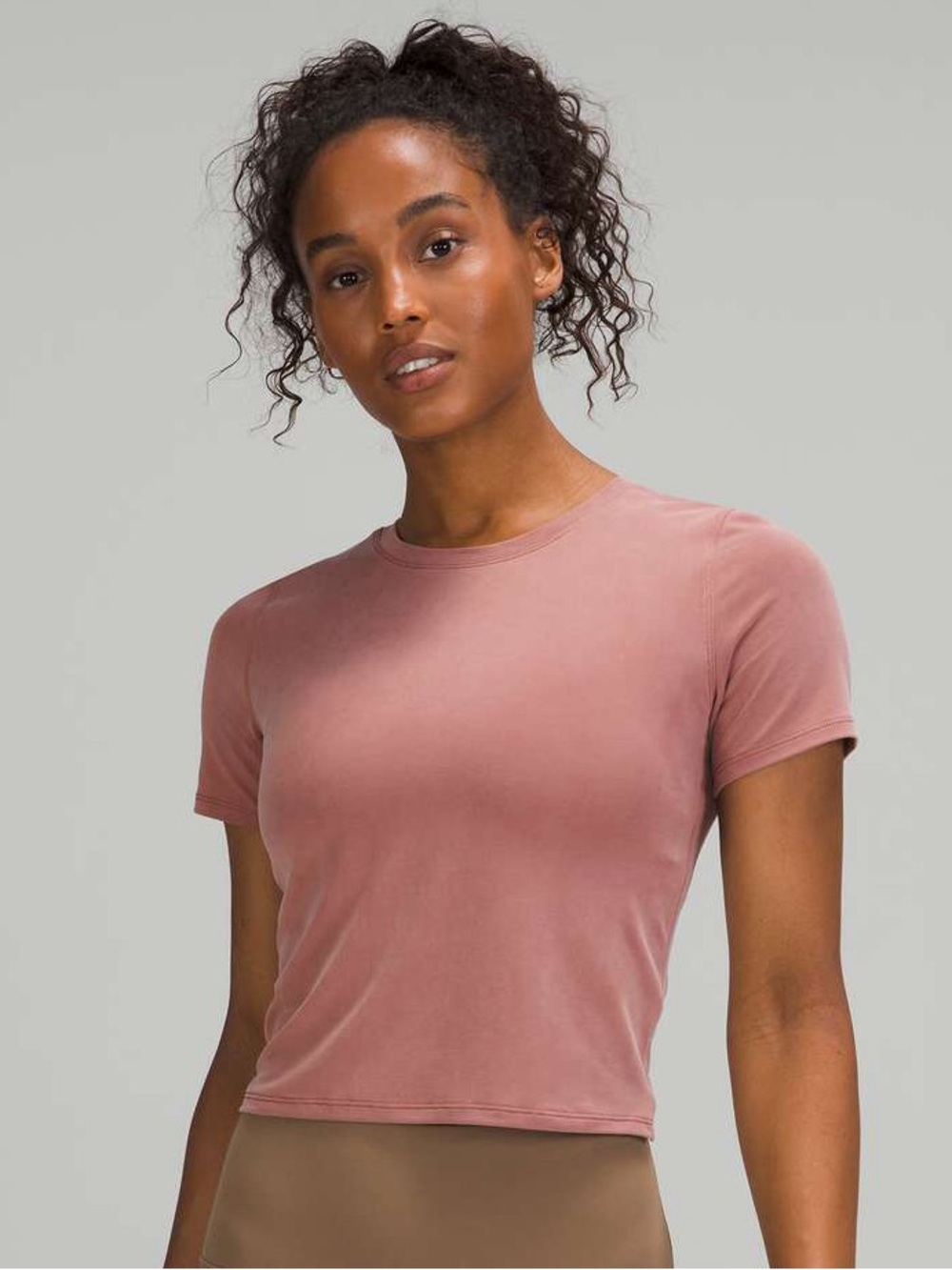 Lululemon Open Tie-Back Short Sleeve in Spiced Chai